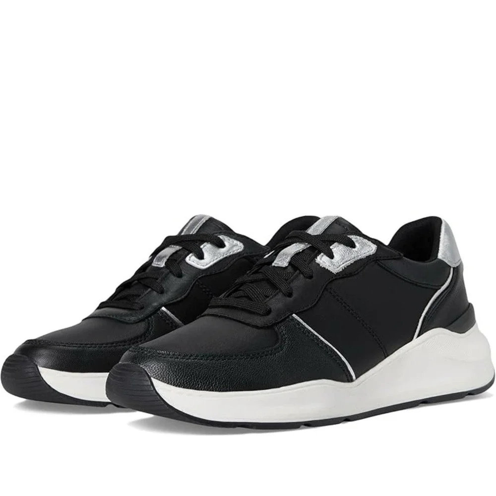 NATURALIZER New Blossom Black LEATHER Sneakers Men's 12M Comfort‎ Casual Shoes